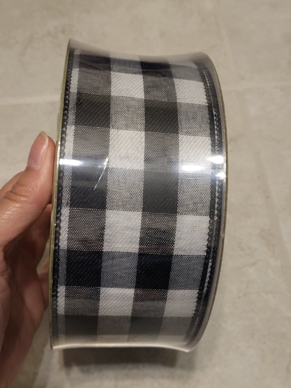 New Member's Mark 2.5" Check Buffalo Plaid Ribbon: Black & White (50 Yards)